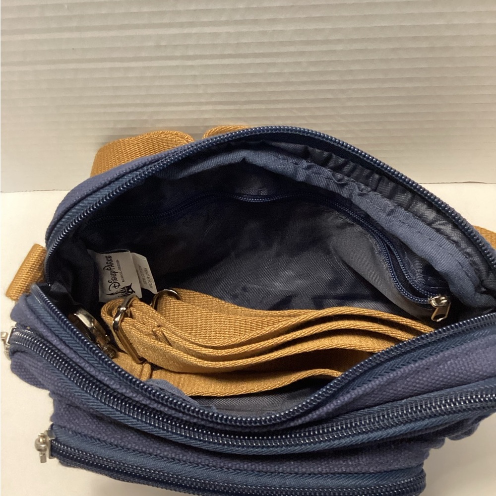 Disney Parks Mickey Mouse Navy Blue Crossbody Bag with Tan Strap or Fanny Pack - Picture 3 of 5